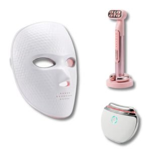 Coffret Institut Anti-Âge Complet – Masque LED Visage + Appareil RF EMS + Masseur Gua Sha Raffermissant, Soin Anti-Âge Professionnel