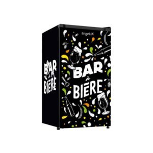 Mini réfrigérateur Frigelux BAB89NE 88L Noir porte réversible, éclairage LED, clayettes en verre, froid statique