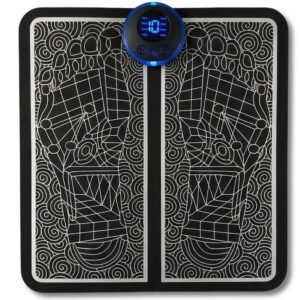 Tapis EMS Pieds & Jambes – Électrostimulation Musculaire, 8 Modes, 19 Intensités, Circulation & Relaxation Jambes Lourdes
