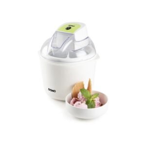 Machine à glace DOMO DO9304I 1,5 L pour glace, sorbet et yaourt glacé Bol isolé double rotation moteur Gris