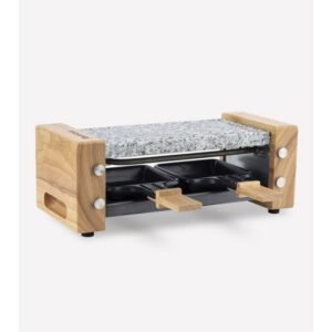 Appareil a raclette HKoeNIG - WOD2 - Jusqu'a 2 personnes - Pierre a cuire - Design Bois - 350W