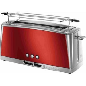 Grille-pain Russell Hobbs Luna Rouge 2 fentes longues 6 niveaux Lift'n Look Fast Toast