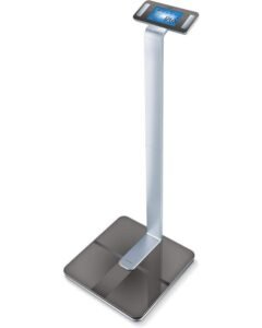 Balance de salle de bain diagnostique Beurer 200 kg, affichage surélevé de la masse grasse et de l'hydratation, acier inoxydable