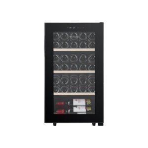 Cave à vin connectée La Sommelière SMART36 34 bouteilles Wi?Fi 5–20°C LED anti?UV porte double vitrage réversible Noir