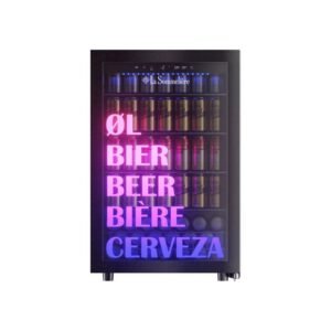 Réfrigérateur à bière LA SOMMELIERE BEER150 Pose libre 128 L -6 à +18°C Triple vitrage chauffant anti-UV Porte anti-UV LED multicolore Noir