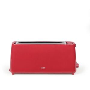 Grille-pain LIVOO DOD168RC fente longue 1 place 7 niveaux de brunissage Rouge