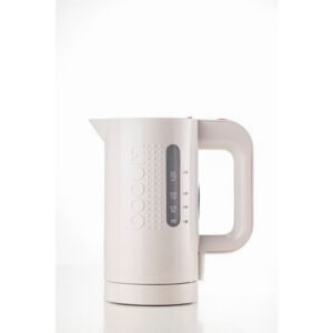 Bouilloire électrique BODUM Bistro 11452-913EURO 1 L 1300 W plastique sans BPA Blanc base 360° sans fil arrêt automatique à la vapeur filtre anti-calcaire