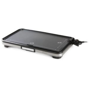 Plancha électrique DOMO DO9263G XXL 2200W 55x30,5 cm inox premium noir/gris 5 niveaux poignée froide bac à graisse amovible