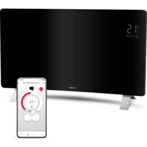 Chauffage d'appoint convection SENCOR SCF 4741BK Wi-Fi vitré Noir 2400 W thermostat 2 niveaux programmateur 24 h ECO