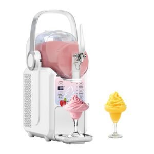 GSEICE - Machine à glace italienne et machine à granité 6-en-1 2,1 L avec compresseur, écran tactile, blanc
