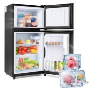 Roline Réfrigérateur Combiné Noir 60L Double Porte Compact Classe E