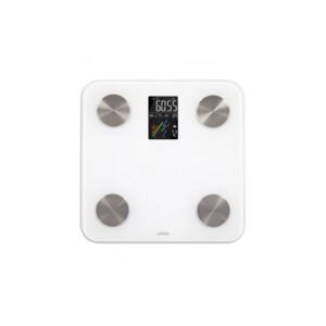 Balance impédancemètre connectée LIVOO DOM514 BIA 4 électrodes Bluetooth FITDAYS 180 kg 50 g Blanc