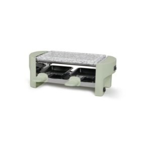 LIVOO DOC369VE Raclette pour 2 personnes Compact avec plaques pierre et accessoires Beige-vert