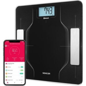 Pèse-personne connecté SENCOR SBS 8002BK Bluetooth IMC 180 kg Noir