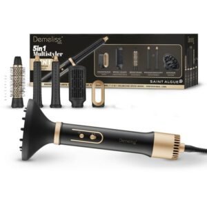 Brosse soufflante 5-en-1 SAINT ALGUE Demeliss 1000 W Noir et doré