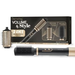 Brosse soufflante 2-en-1 Saint Algue Demeliss Volume & Style 1000 W Noir Doré