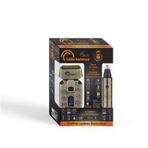 Set rasage électrique Little Balance Sahara Explorer 8938 + tondeuse nez/oreilles 360° Copper, rechargeable USB-C, verrouillage voyage, affichage LED