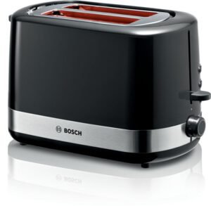 Grille-pain Bosch TAT6A513 2 tranches 800 W Noir, Acier inoxydable
