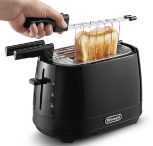 Grille-pain 2 tranches DeLonghi CTLAP2203.BK Noir 550 W