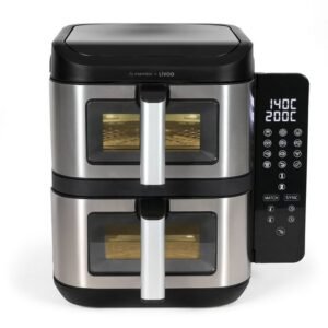 Friteuse sans huile LIVOO x Marmiton DOC344CO double cuve 11 L 2800 W 12 programmes SYNC/MATCH écran tactile rabattable Noir
