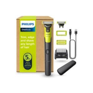 Rasoir Philips OneBlade 360 Connectivity QP4631/65 Charbon de bois et Citron vert pour visage et corps 60 min, tondeuse, étui de voyage