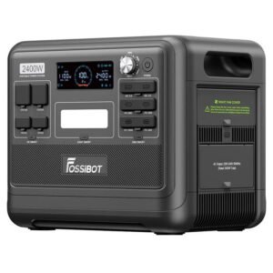 Station d'alimentation portable FOSSiBOT F2400, batterie LiFePO4 2048 Wh, générateur solaire de 2400 W, 16 ports de sortie