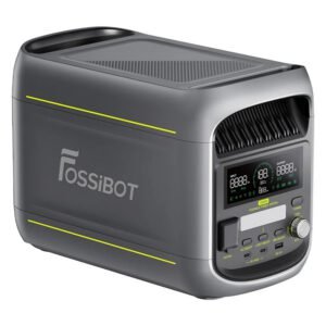 Station d'alimentation portable FOSSiBOT F1800, batterie LiFePO4 1024 Wh, sortie CA 1800 W, charge ultra-rapide CA 1200 W et solaire 500 W, contrôlée par application, onduleur silencieux (< 10 ms).