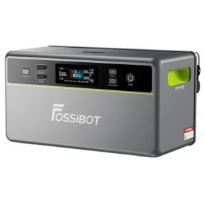 Station d'alimentation portable FOSSiBOT FBP1200, batterie LiFePO4 de 1958 Wh, puissance de sortie hors réseau de 1200 W, refroidissement silencieux sans ventilateur, indice de protection IP65