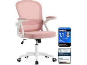 Chaise de Bureau Ergonomique Dossier Maille Rose