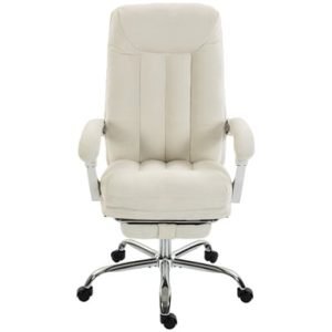 Roline Chaise de bureau ergonomique inclinable repose-pieds crème