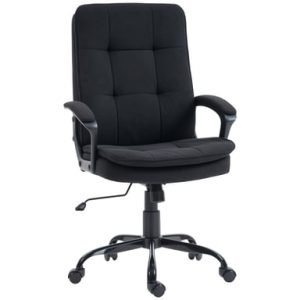 Roline Chaise de bureau ergonomique noire tissu réglable rembourrée