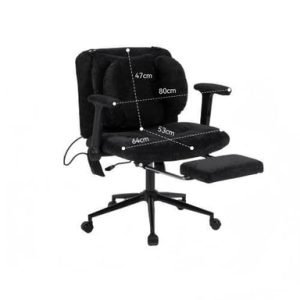 Chaise de bureau Roline pivotante 150kg avec repose-pieds noire