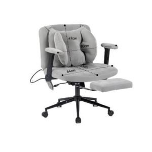 Chaise de bureau Roline gamer grise avec repose-pieds 150kg