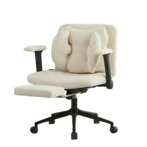 Chaise de Bureau Roline Fauteuil Gamer 150kg avec Repose-Pieds Beige