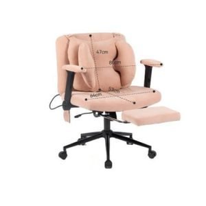 Chaise Gaming Roline Fauteuil de Bureau Pivotant 150kg Repose-pieds Rose