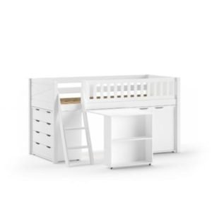 Lit Mezzanine Scott avec Bureau Blanc