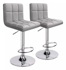 Lot 2 tabourets de bar pivotants Gris