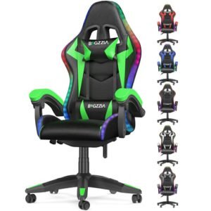 Chaise de jeu ergonomique LED Vert