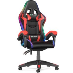 Chaise de jeu ergonomique LED Rouge