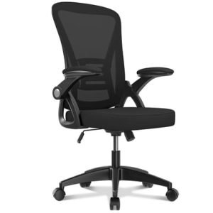 Chaise de bureau ergonomique accoudoir relevable Noir