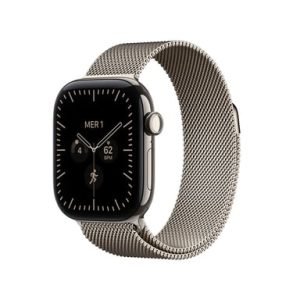 Watch Serie 12 (GPS + Cellular) Boitier de 46 mm en Titane Naturel avec boucle milanaise Naturel - M/L